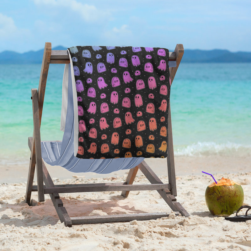 Katelyn Elizabeth Beach Towel, Black/Red/White