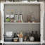 Armoire de rangement avec porte vitrée et 2 tiroirs-879361802