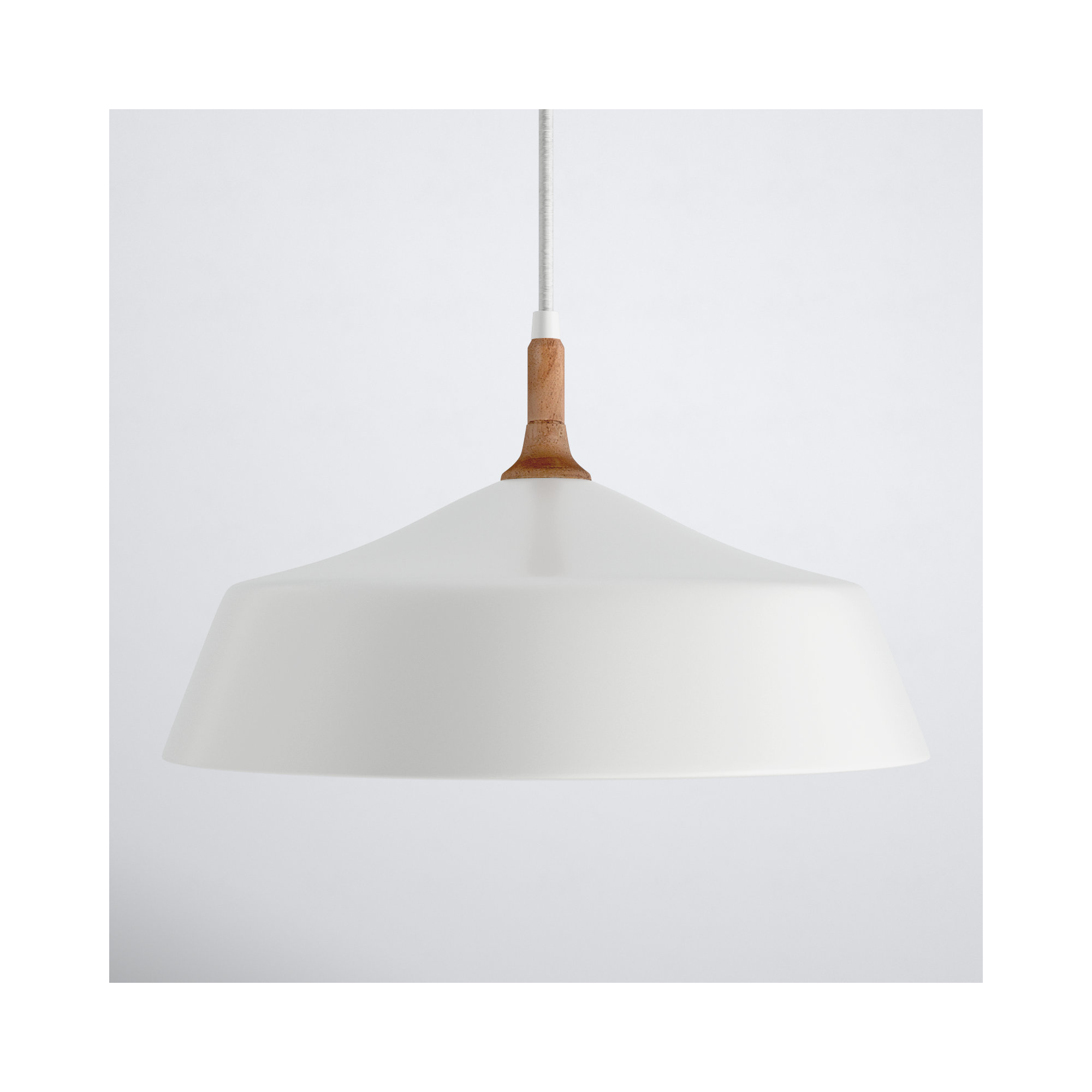 Edmar Single Light Metal Dimmable Pendant, White/Brown