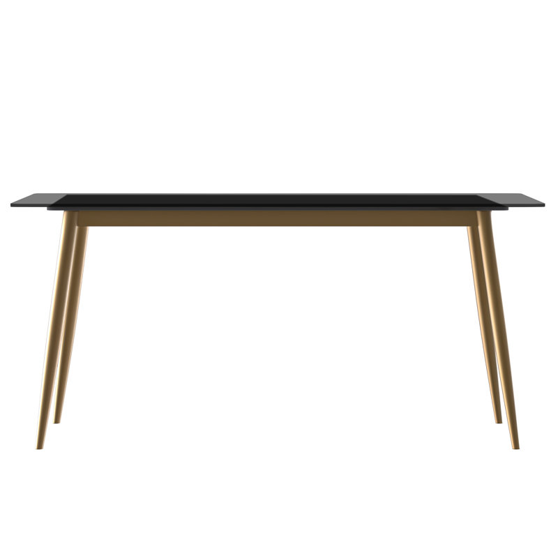 Kyley Metal Base Dining Table, Clear, 29.9"H x 70.86"L x 35.43"W