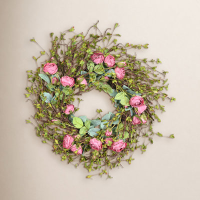 24" Handcrafted Twig No Holiday Wreath