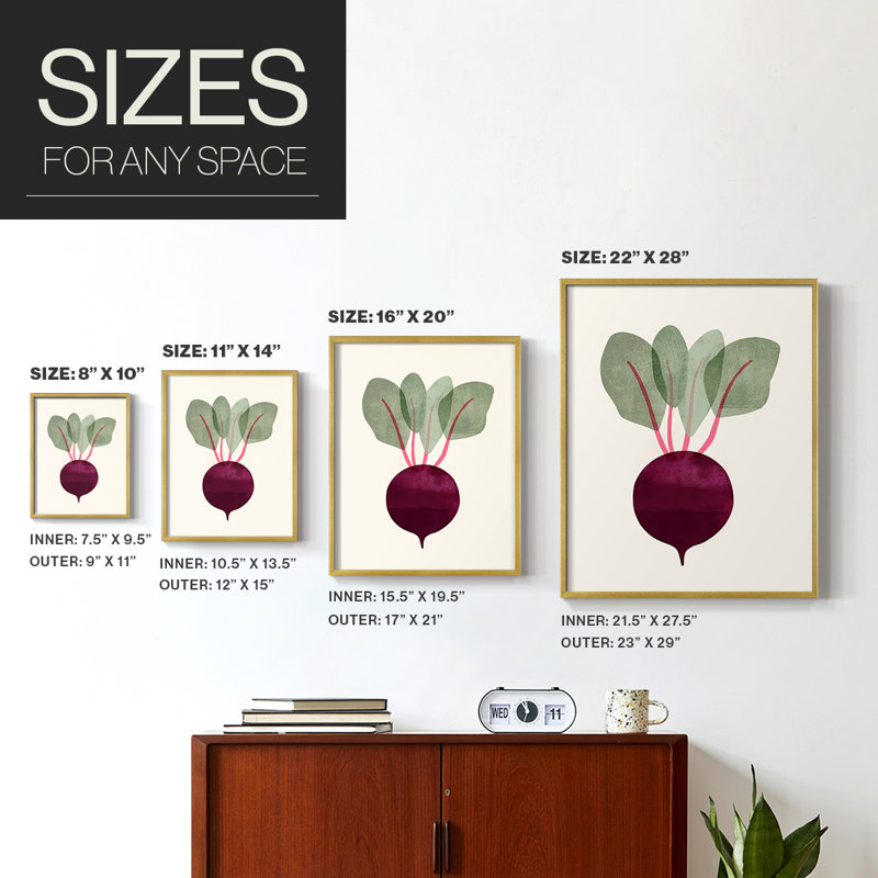 Reproduction encadrée Organic Veg IX - bois massif, H 20 po x l 16 po