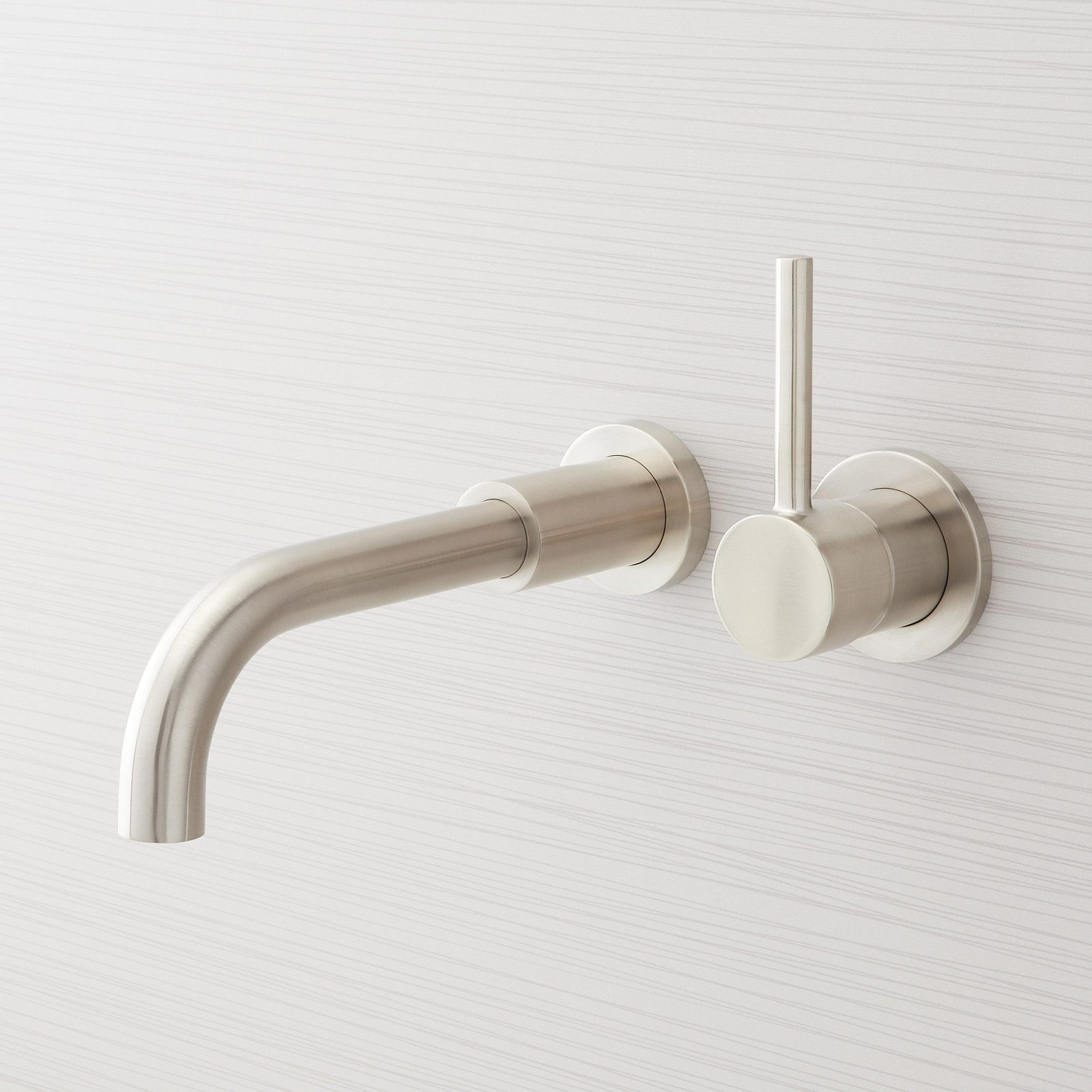 Lexia 1.2 GPM Wall Mounted Widespread Bathroom Faucet, Brushed Nickel