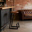 Ensemble de 2 tabourets de bar à hauteur de comptoir avec repose-pieds, siège en bois massif et pieds en métal - Tabouret pour îlot de cuisine sans accoudoirs
