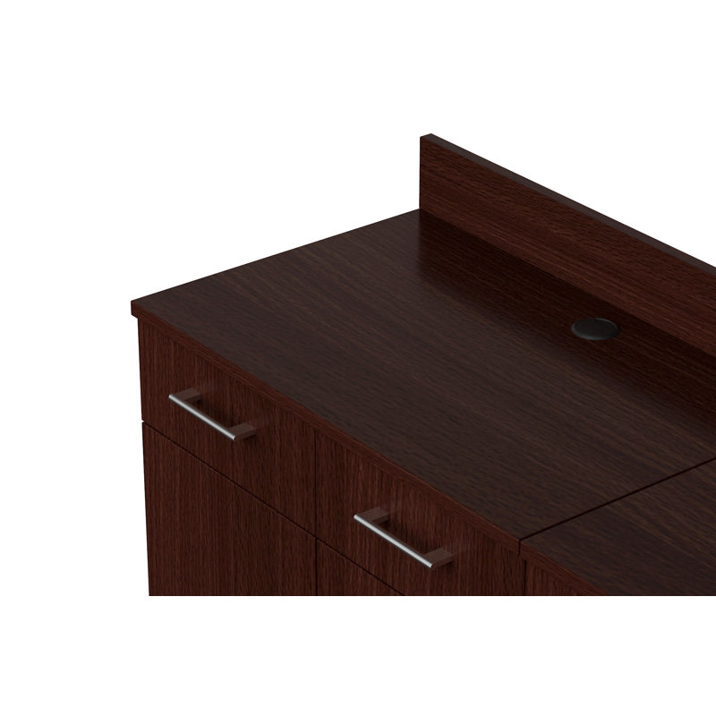 Armoire de rangement pour salle de pause de bureau avec poubelle - Armoire de base pour station de café commerciale entièrement assemblée - l 90 po x P 24 po x H 36 po