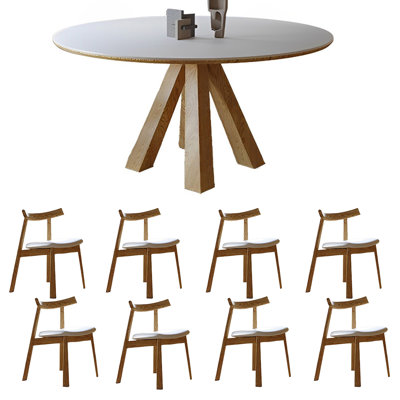 Ensemble simple de table de salle à manger et de chaises