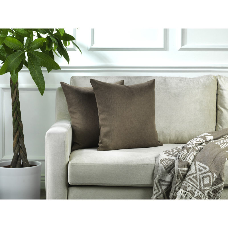 Housses de coussin rectangulaires en lin uni, Vison