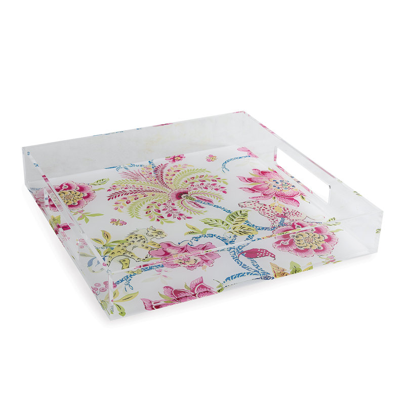 Braganza Tray, Pink/White