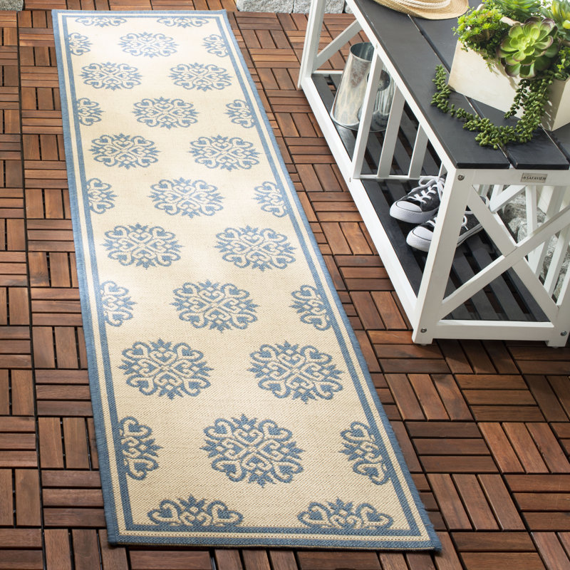 Tapis intérieur / extérieur Frankee Performance Ikat, Tapis de couloir 2 pi 2 po x 6 pi