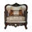 Advaith 46" Wide Velvet Armchair in Beige/Walnut