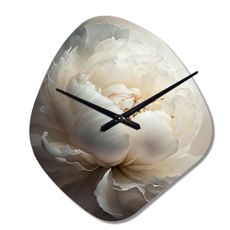 Pivoine fleur VII - pivoines asymétriques, horloge murale, Grand