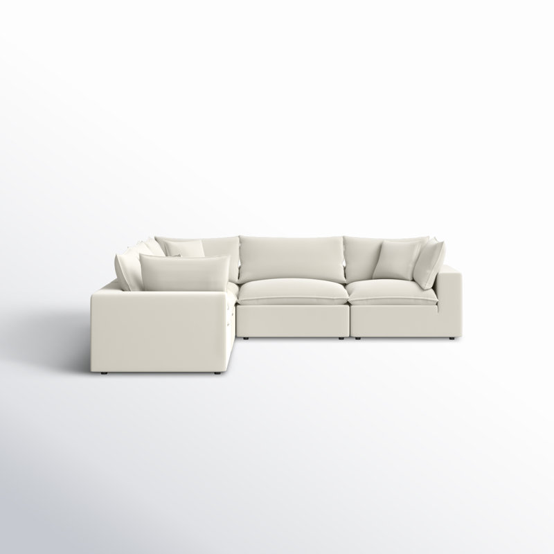 Ellaria 5 - Piece Modular Upholstered L-Sectional, Cream Livesmart®