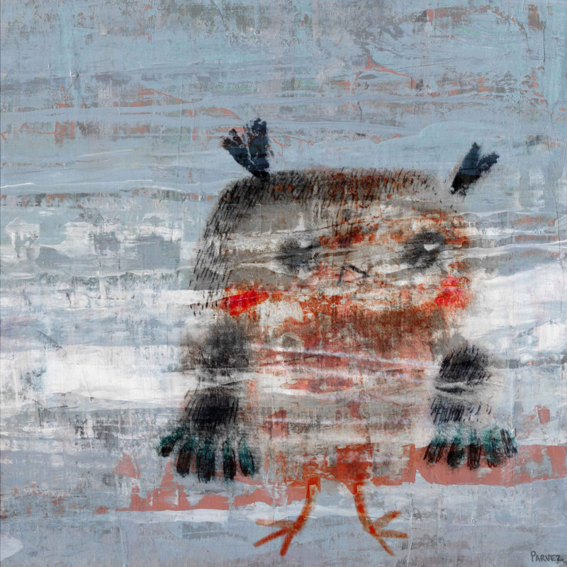 Owl Storm by Parvez Taj - Wrapped Canvas Painting, 45cm H x 45cm W x 3.81cm D