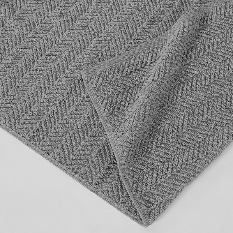Modern Threads 6-Piece Zero Twist Jacquard Towel Set Otis – 100% Cotton, Quick Dry & Absorbent Bath, Hand & Washcloths – Textured Chevron Design