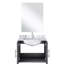 22 po D Meuble-lavabo gris foncé avec marbre, 18 miroirs et robinet - comptoir simple en marbre-282982581