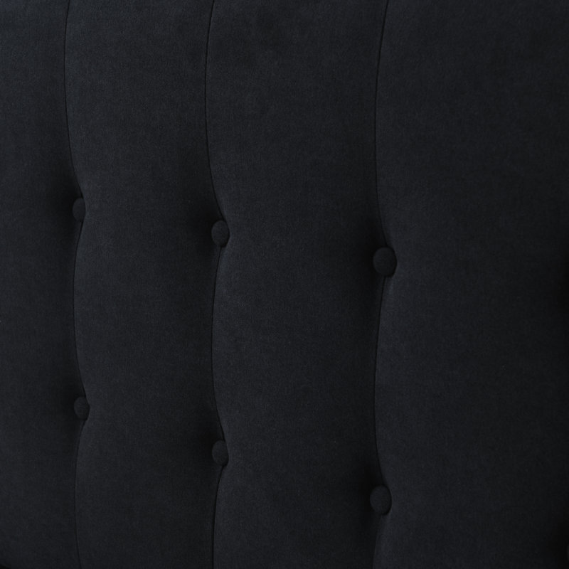 Lit plateforme tapissier avec rangement Arcadia, Grand, Noir