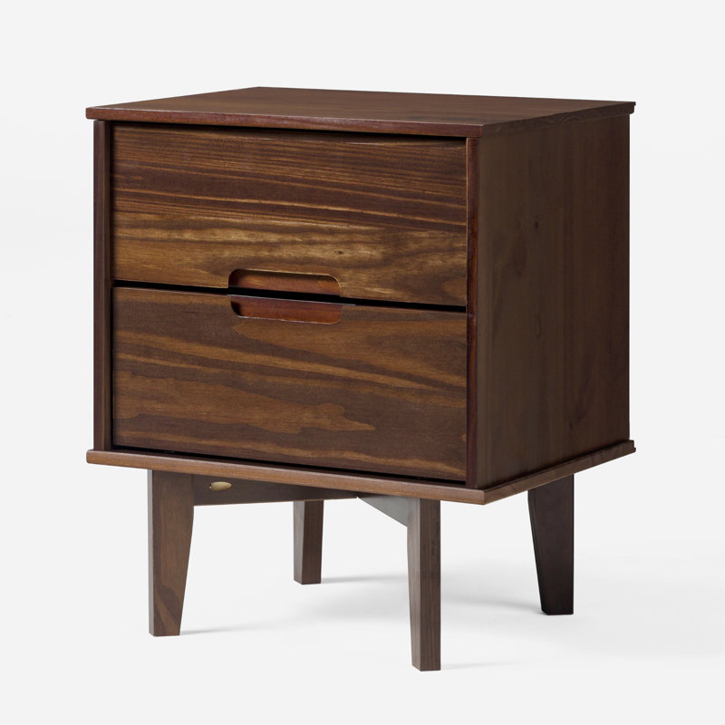 Ulti Solid Wood Bedside Table, Walnut