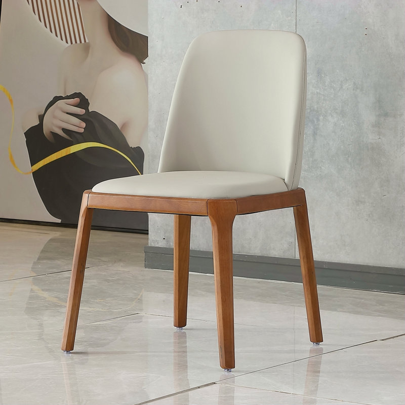 Ensemble de 2 chaises de salle à manger, pieds en bois et similicuir modernes pour la salle à manger de la cuisine (ensemble de 2)