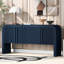 Console de 62,2 pouces à motif de vagues avec 4 portes et tablette réglable