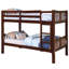 Lit superposé simple au-dessus de transition au fini noyer foncé, attaché, rails et structure de joint verrouillable, lit gigogne, bois massif, joint de rénovation de 13 lattes pour la chambre à coucher, lits inférieurs supérieurs, essentiel