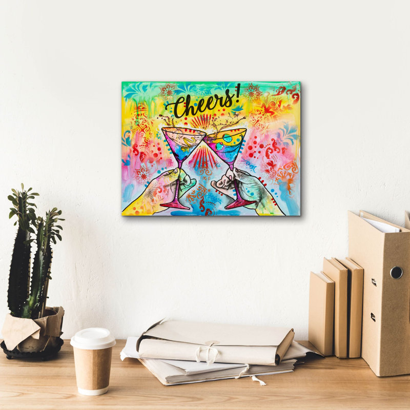 «Cheers - Martini Splash» par Dean Russo, art mural sur toile, H 12 po x l 16 po x P 0,75 po