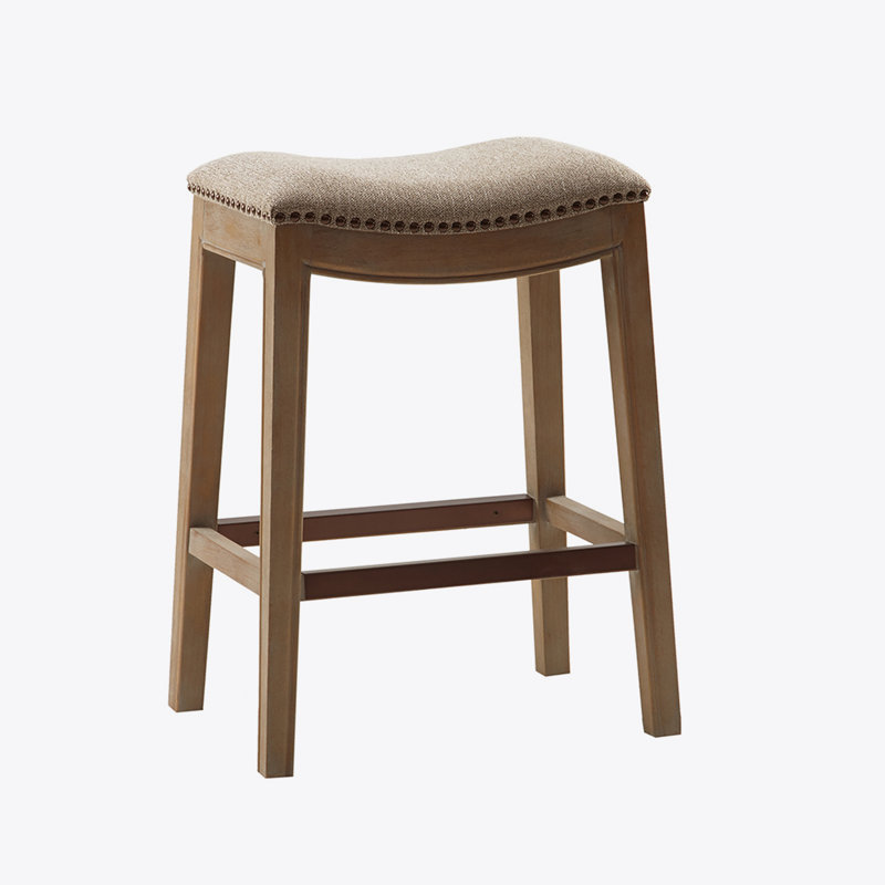 Saddle Counter Stool, Barstool, Counter Height Chair, Brown, Tan