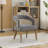 Modern Barrel Upholstered Velvet Accent Chair with Open Back & Solid Wood Legs-1557557880