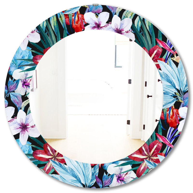 Miroir d'appoint mural Obsidian Bloom, H 31,5 po x l po