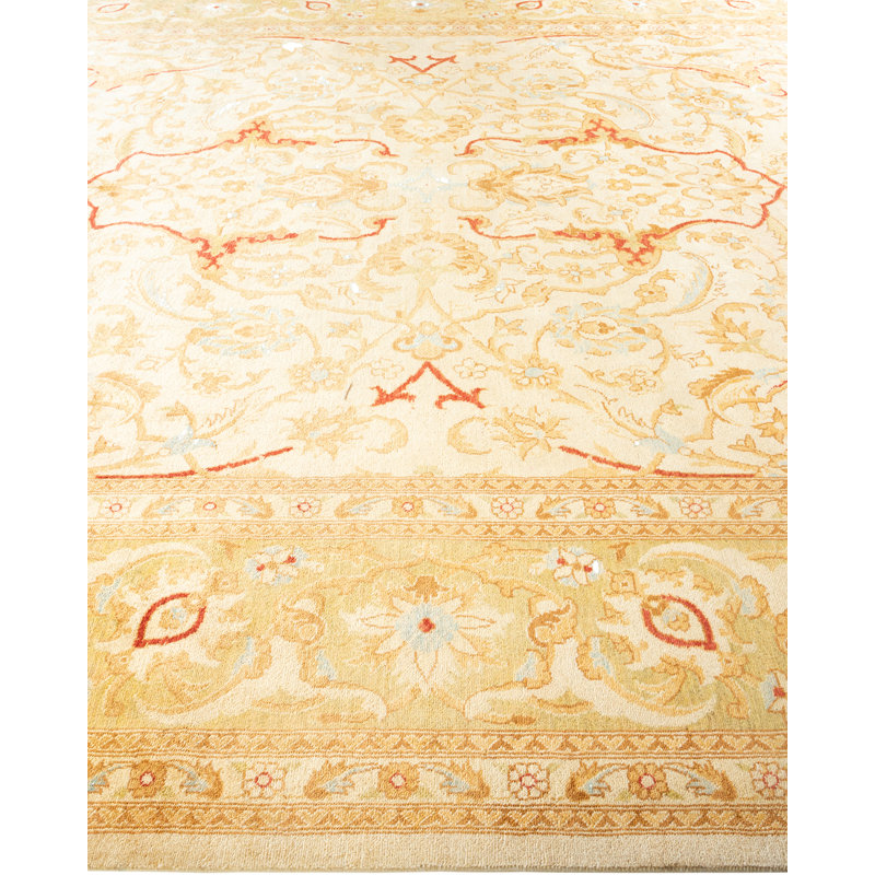 Ricoe One-of-a-Kind 9' 0" X 12' 3" 2000s Wool Area Rug in Ivory
