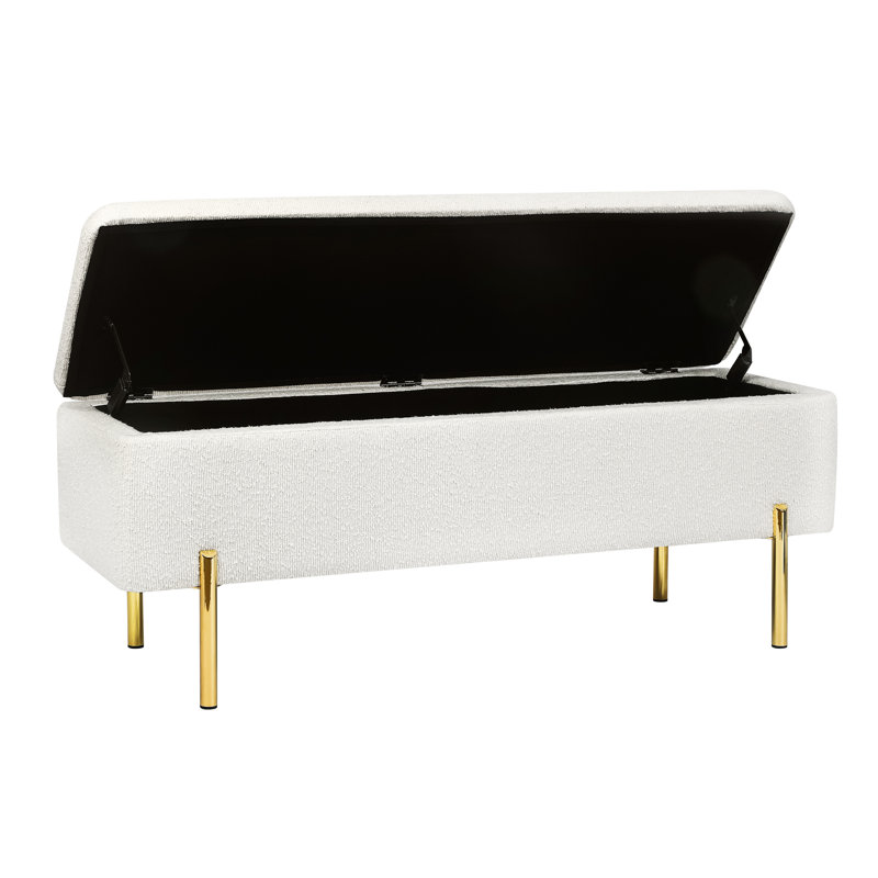 Rectangle Storage Bench, White