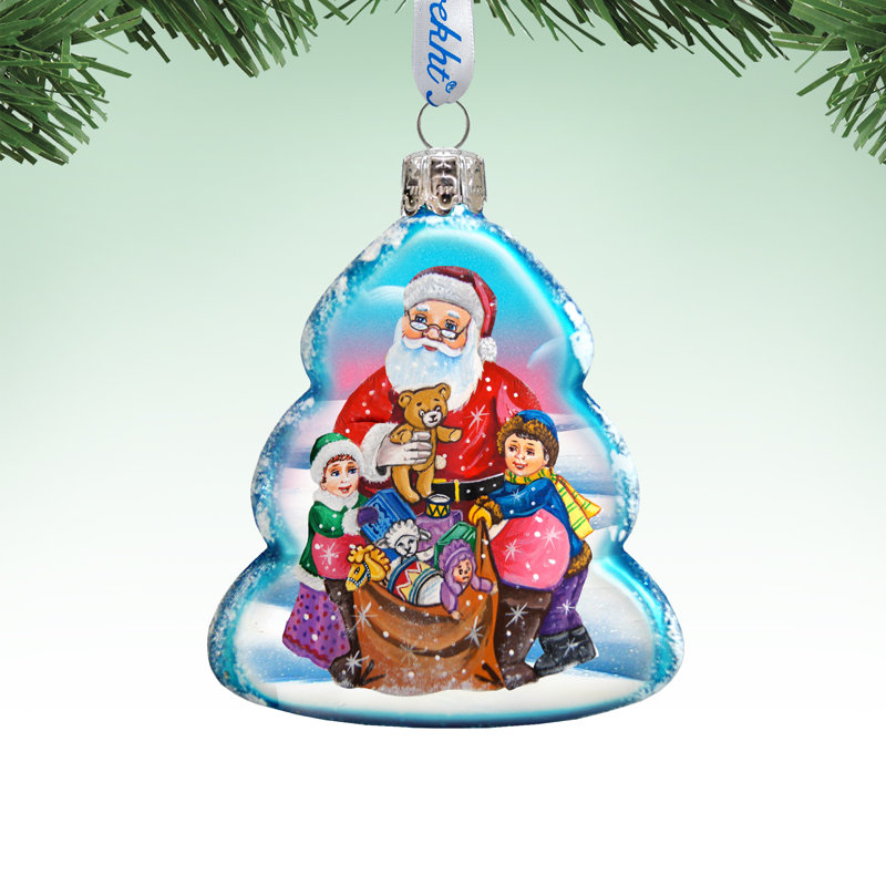 Ornement en verre cadeau donnant du cadeau
