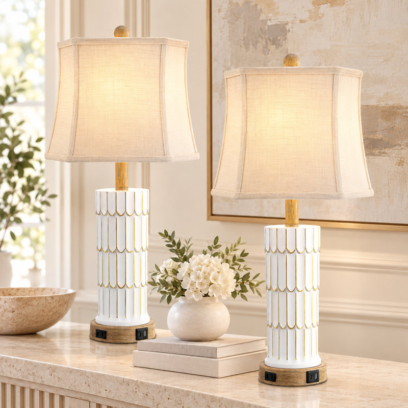 Lamp, Ivory, Beige