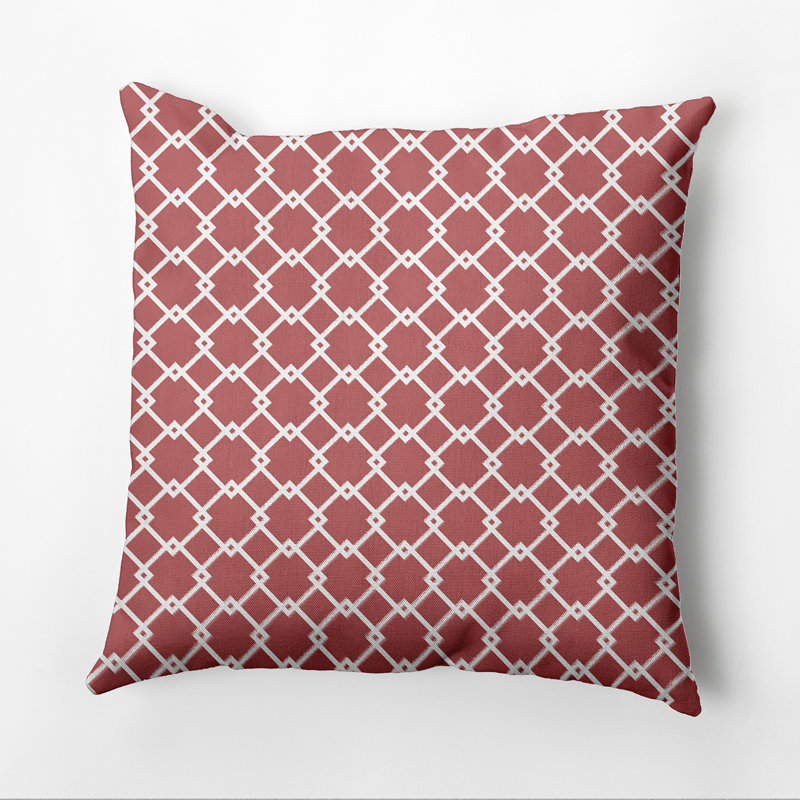 Subline Geometric Reversible Throw Pillow, 18" H x 18" W, Coral