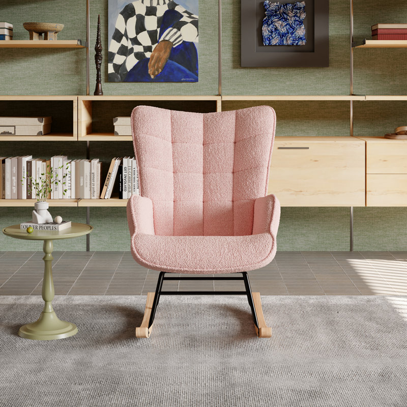 Metal Rocking Chair, Pink Teddy