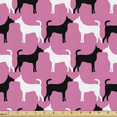 Chelcia Couple Dog Silhouettes Kissing Romantic Love Multi-Purpose Fabric