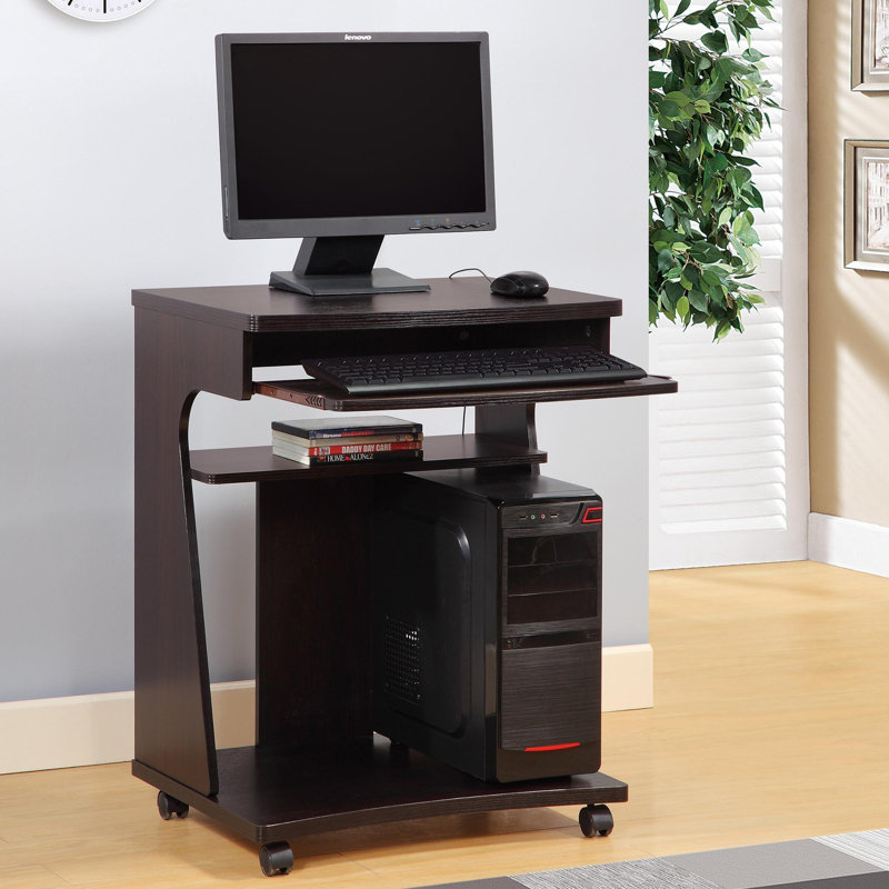 Utility Cart Microwave Cart Kitchen Cart Computer Cart one gliding shelf two shelves rounded corners mobile on rolling castor wheels