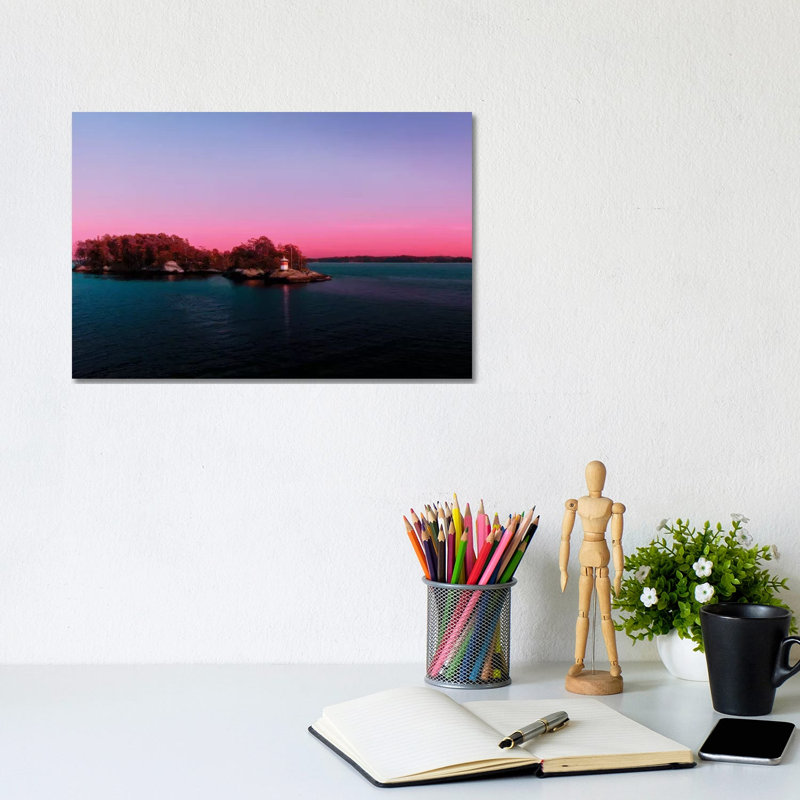 Sunset Over The Island by Beli - Wrapped Canvas Print, 20.32 cm H x 30.48 cm W