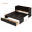Lit escamotable double avec port USB et grand tiroir