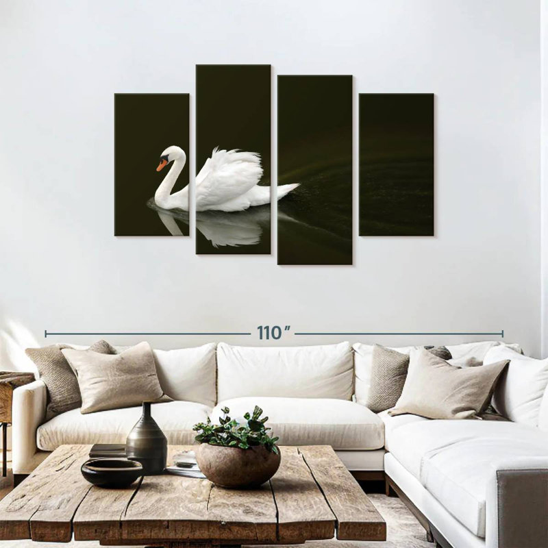 Blanc cygne élégant, H 48 po x l 75 po