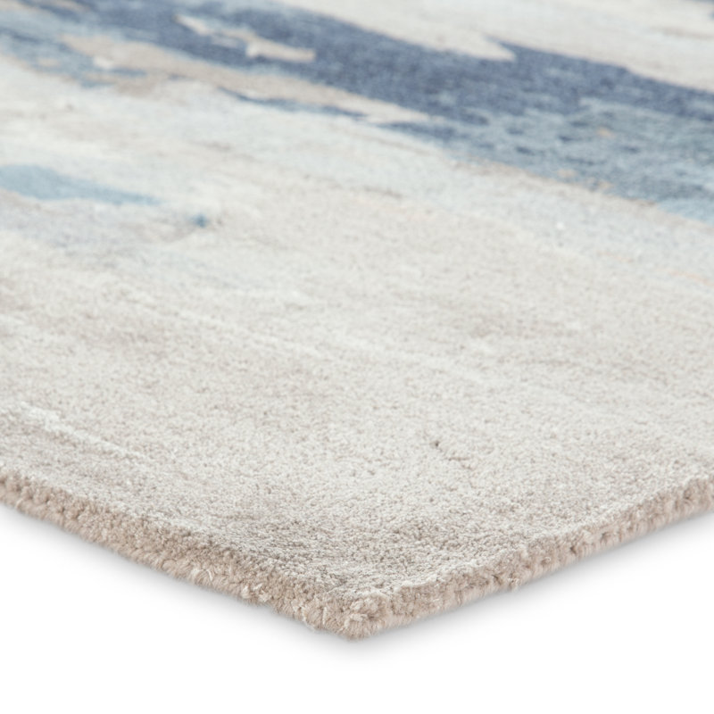 Tapis bleu touffeté à la main Fairlop, Rectangle 6 pi x 9 pi