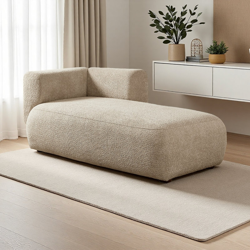 Méridienne Boucle Méridienne Fluffy, Orienté à droite, Chameau