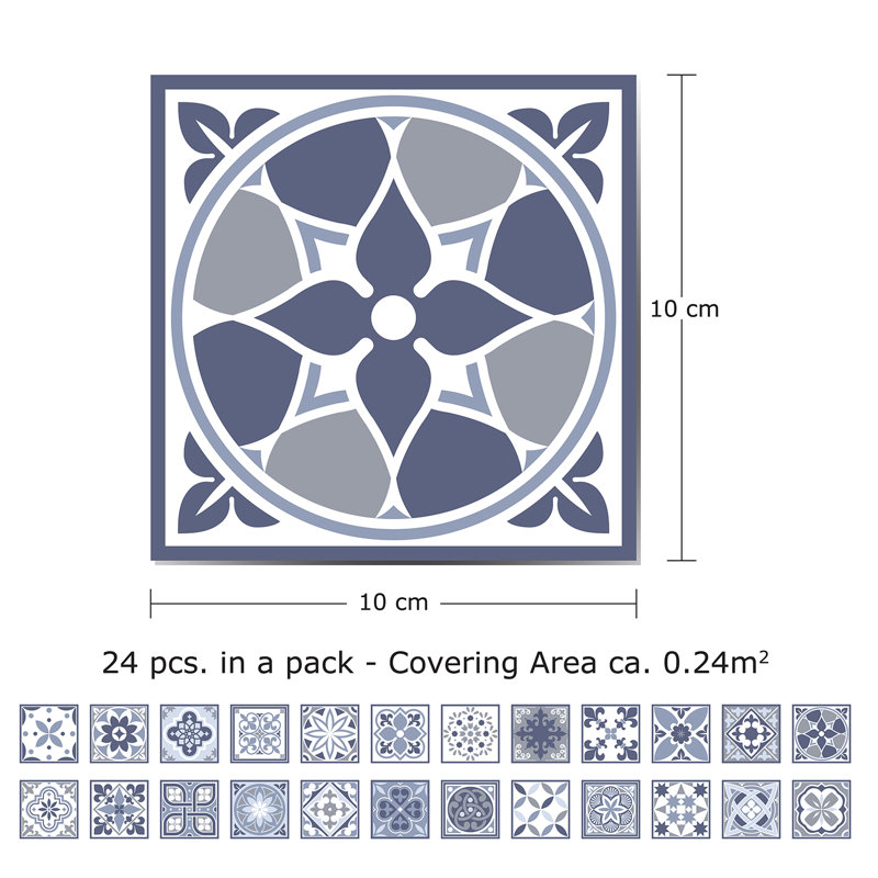 Lisbon 3.94 in. W x 3.94 in. L Peel and Stick Field Tile