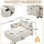 Lit confortable en velours côtelé avec porte-gobelet ajustable et fonctions pratiques surdimensionné beige avec accessoires d'accoudoirs mobiles-1820412193