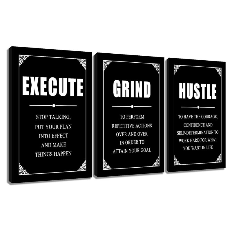 Affiches de motivation, ensemble d'art mural, impressions inspirantes, décoration murale, citations, peintures, œuvres d'art pour chambre, salle de gym, salon, bureau