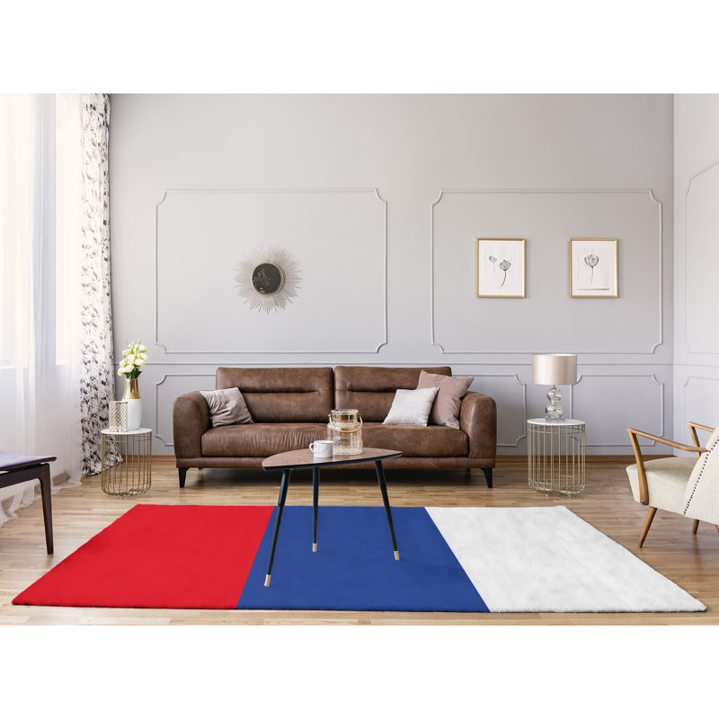 Tapis à rayures rouge/bleu/blanc Philadelphia, Rectangle 8 pi x 10 pi