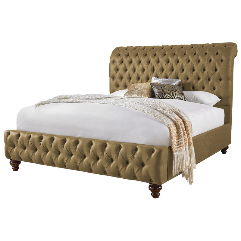 Landen Upholstered Bed, Single (3'), Beige