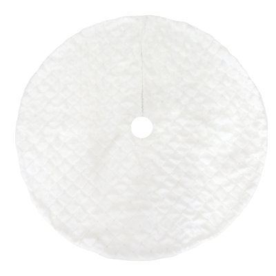 Season's Designs 48in White Pleated Christmas Tree Skirt Elegant Polyester