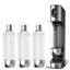 Drinkpod Stainless Steel Sparkling Water Machine Premium Carbonated Water Maker Includes 3 Bottles
