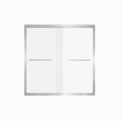 Sihaam 56–60"x60" Double Sliding Shower Door with 1/4" Tempered Glass & Explosion-Proof Film