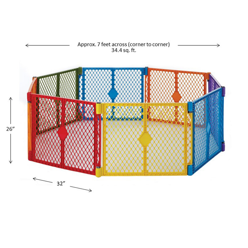Multicolor Portable 8-Panel Baby Playpen Gate